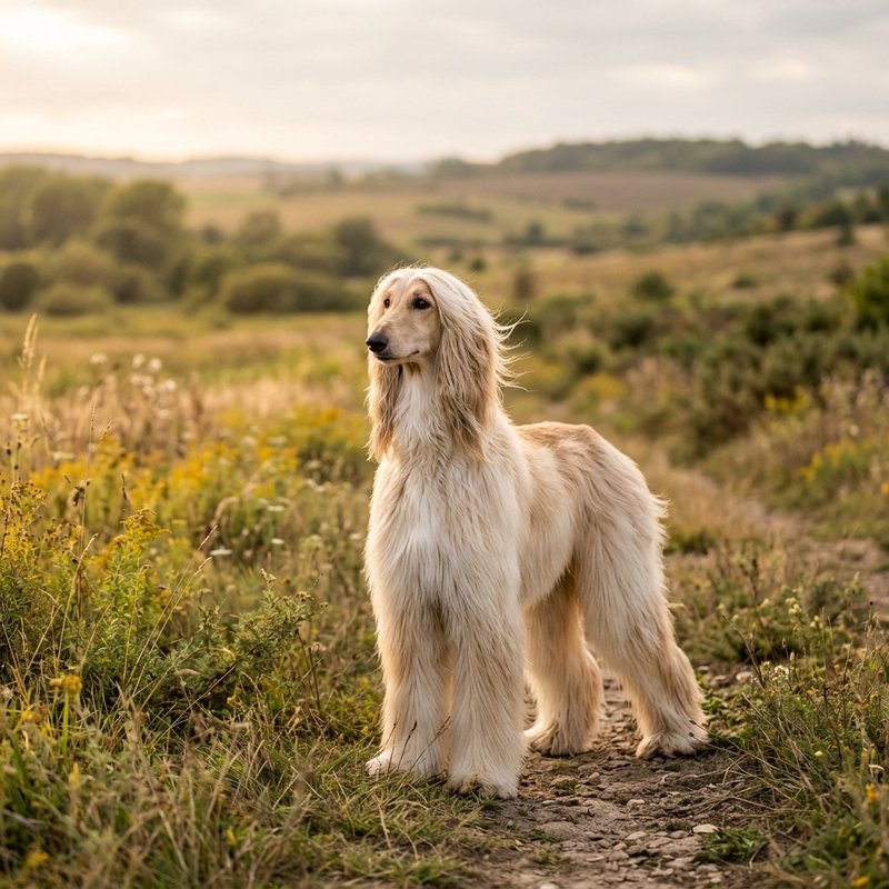 "Afghan Hound outdoors"