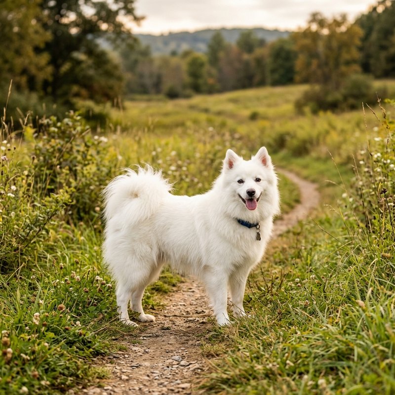 "American Eskimo Dog outdoors"
