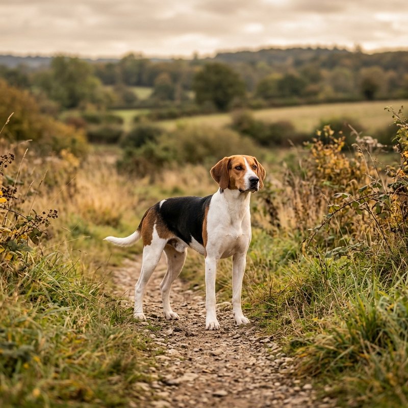 "American Foxhound outdoors"