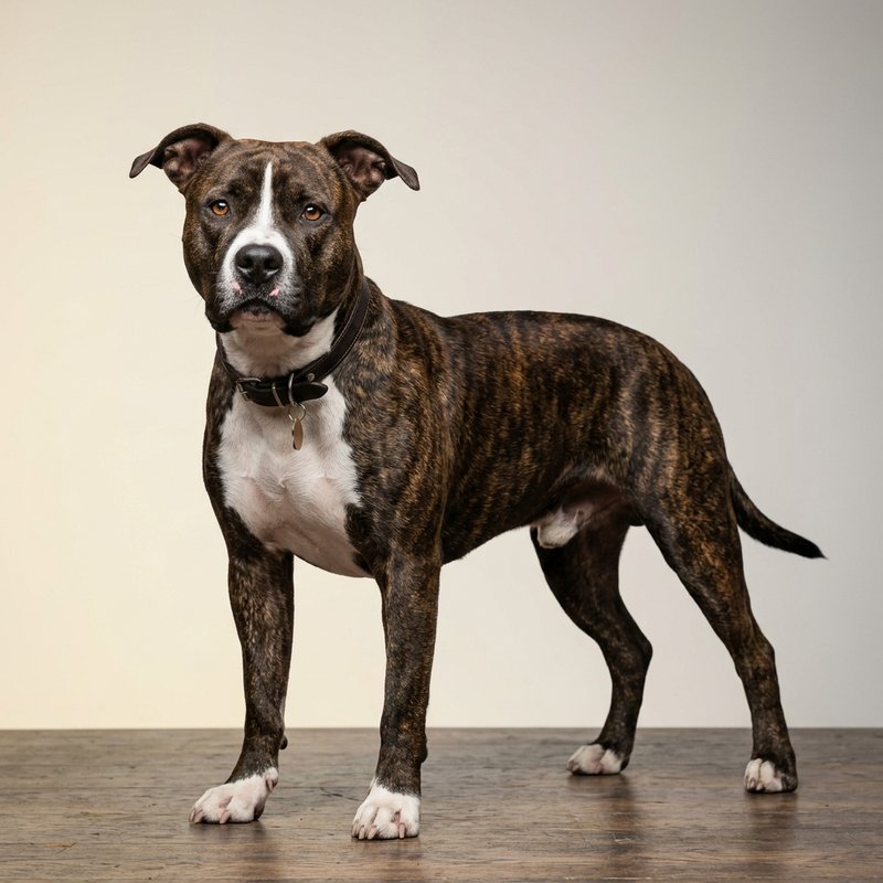 "American Staffordshire Terrier studio portrait"