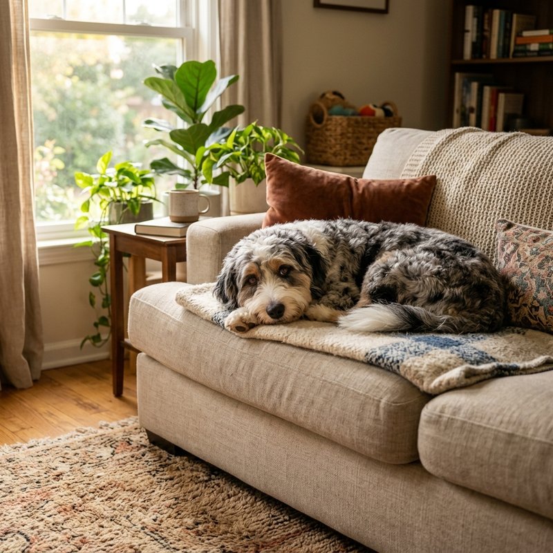 "Aussiedoodle at home"