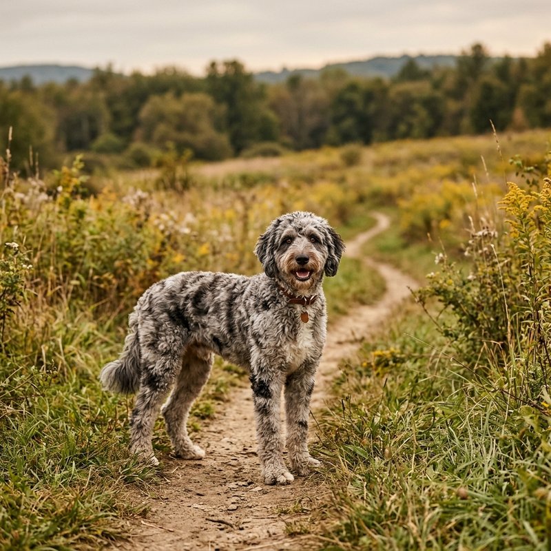 "Aussiedoodle outdoors"