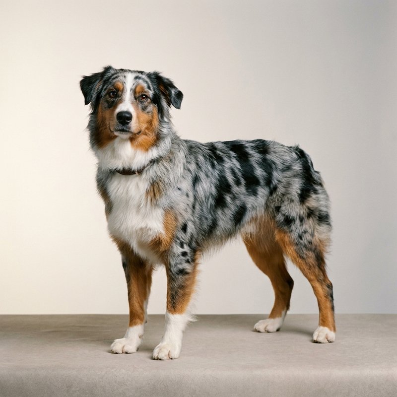 "Australian Shepherd studio portrait"