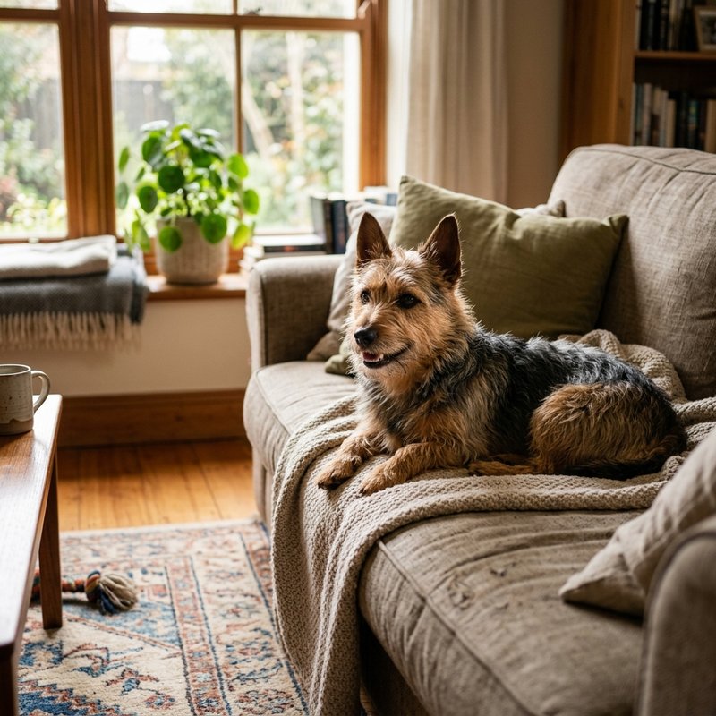 "Australian Terrier at home"