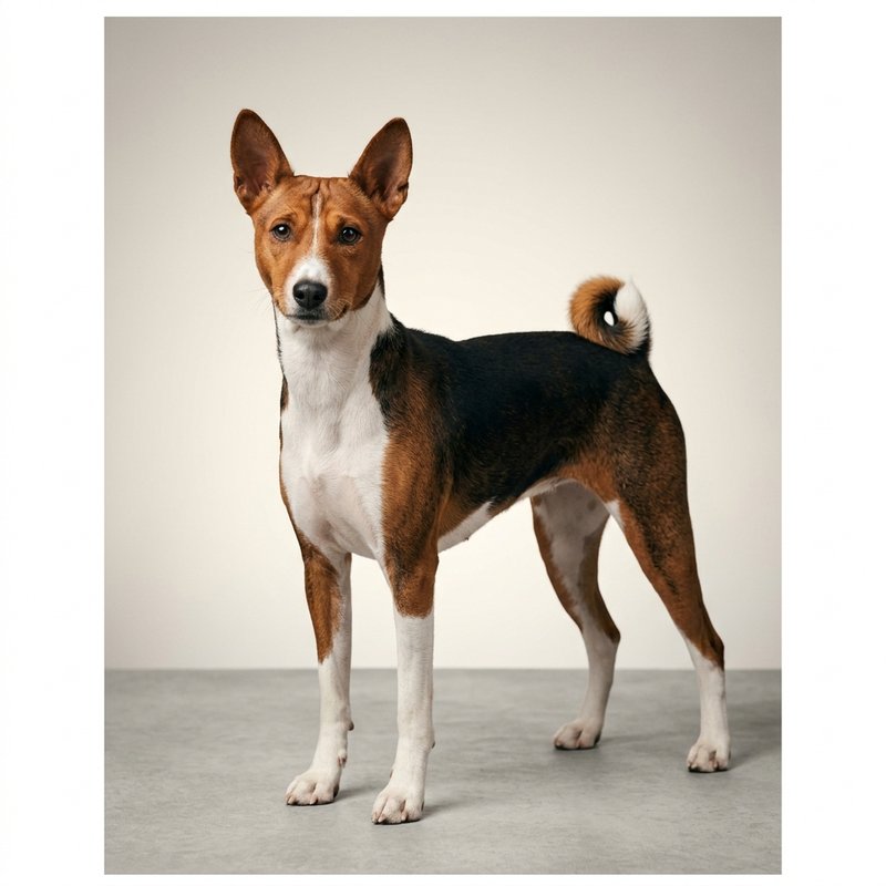 "Basenji studio portrait"