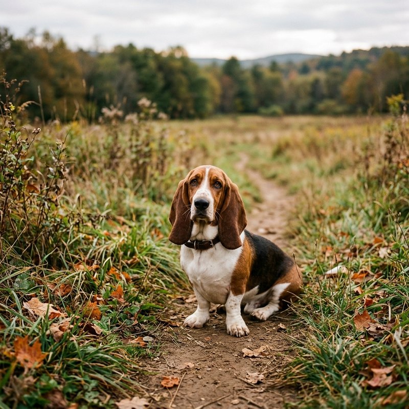 "Basset Hound outdoors"