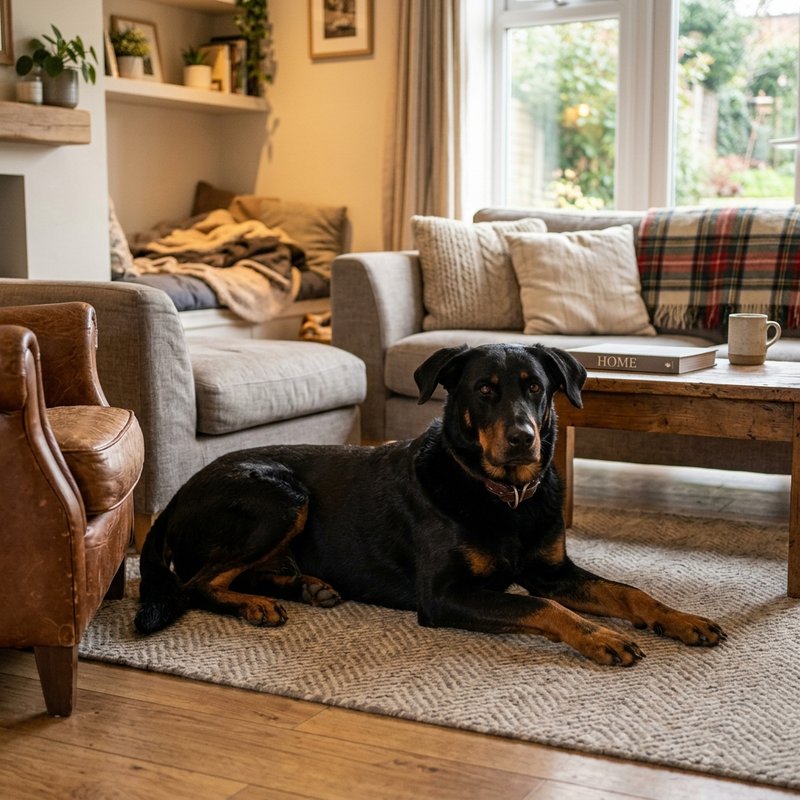 "Beauceron at home"