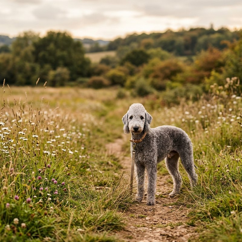 "Bedlington Terrier outdoors"
