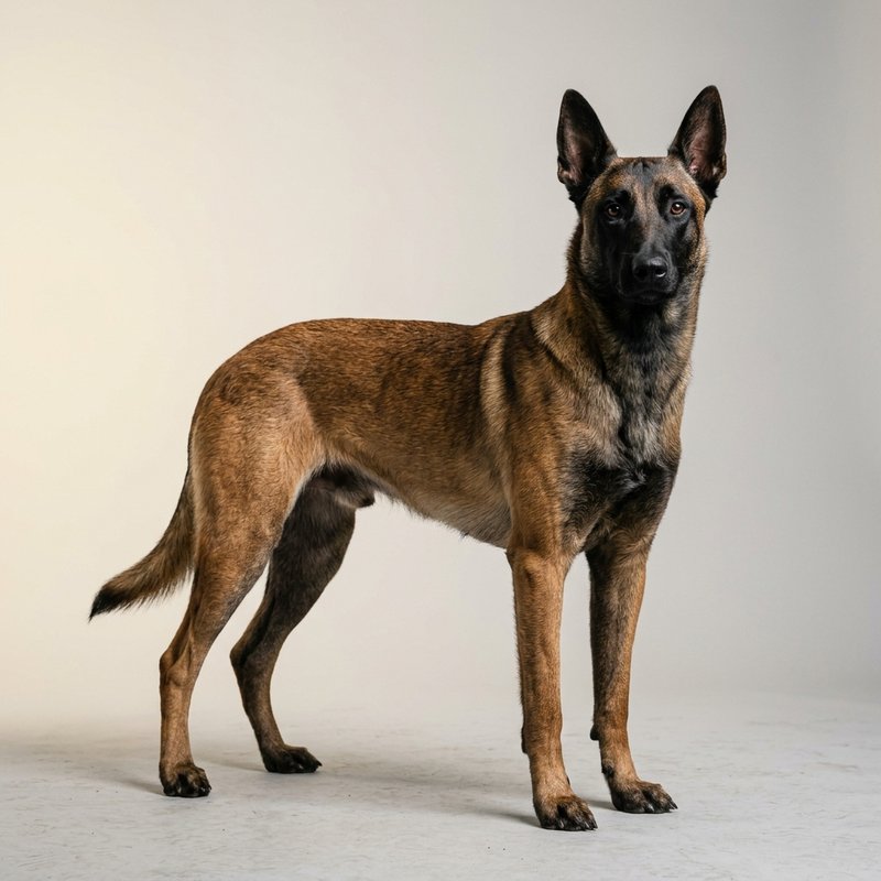 "Belgian Malinois studio portrait"