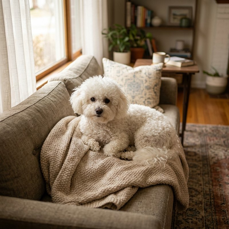 "Bichon Frise at home"