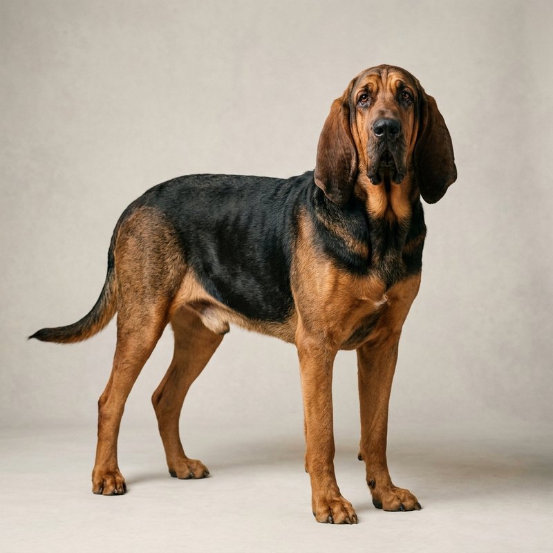 "Bloodhound studio portrait"
