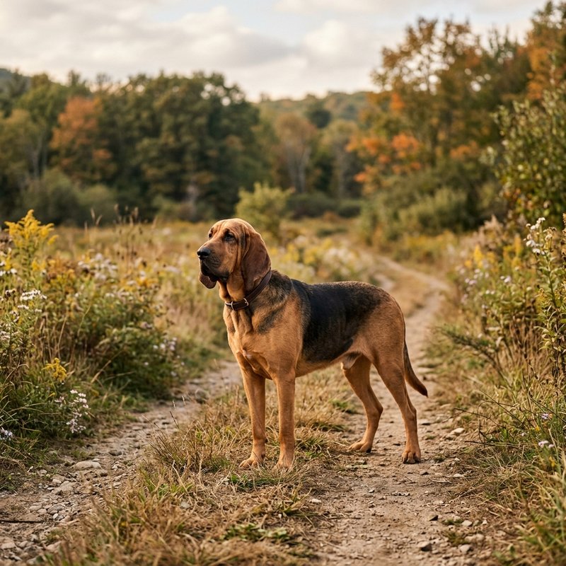 "Bloodhound outdoors"