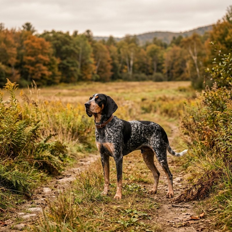 "Bluetick Coonhound outdoors"