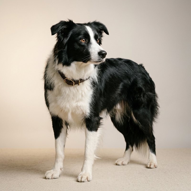 "Border Collie studio portrait"