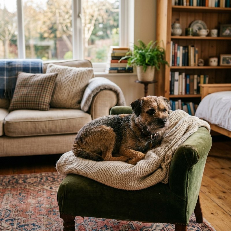 "Border Terrier at home"