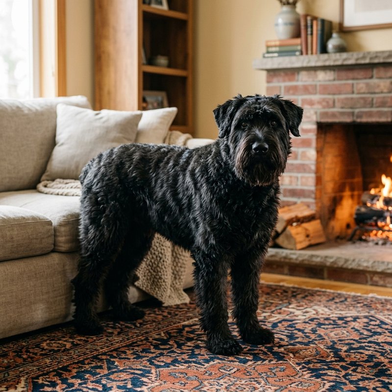 "Bouvier Des Flandres at home"