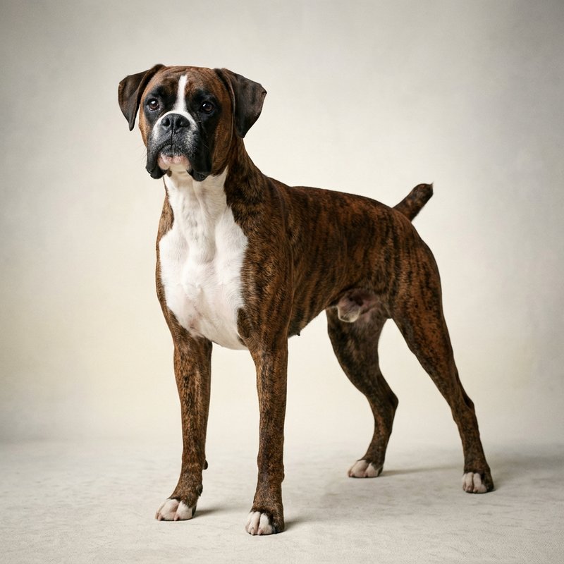 "Boxer studio portrait"