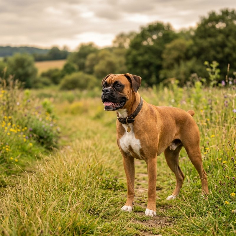 "Boxer outdoors"