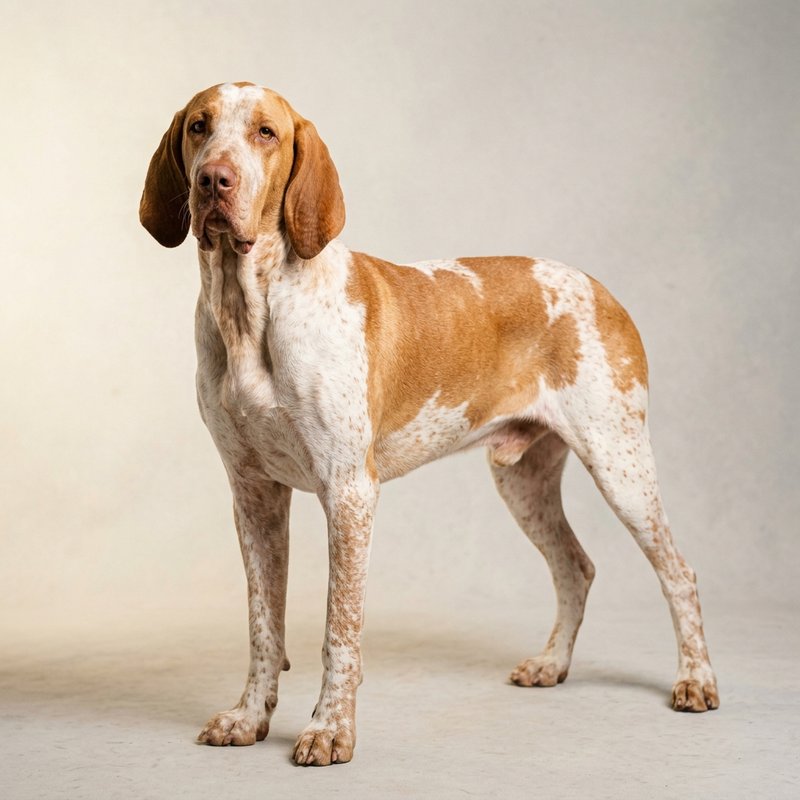 "Bracco Italiano studio portrait"