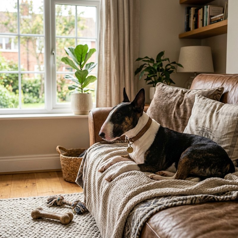 "Bull Terrier at home"