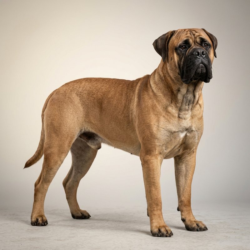 "Bullmastiff studio portrait"