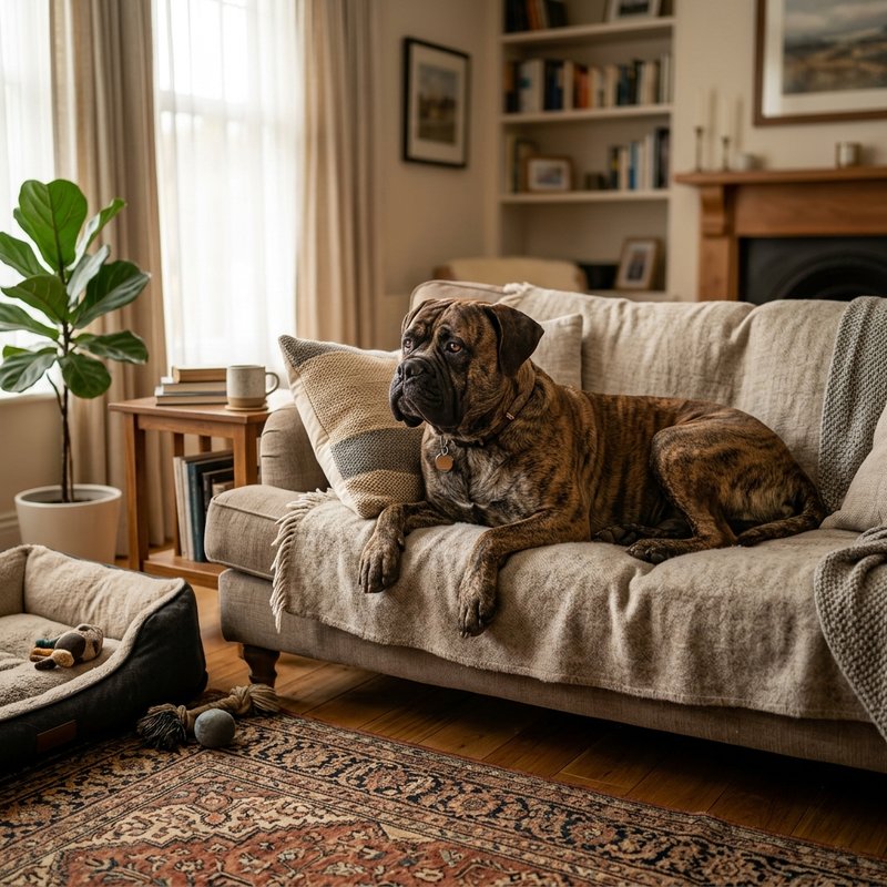 "Bullmastiff at home"