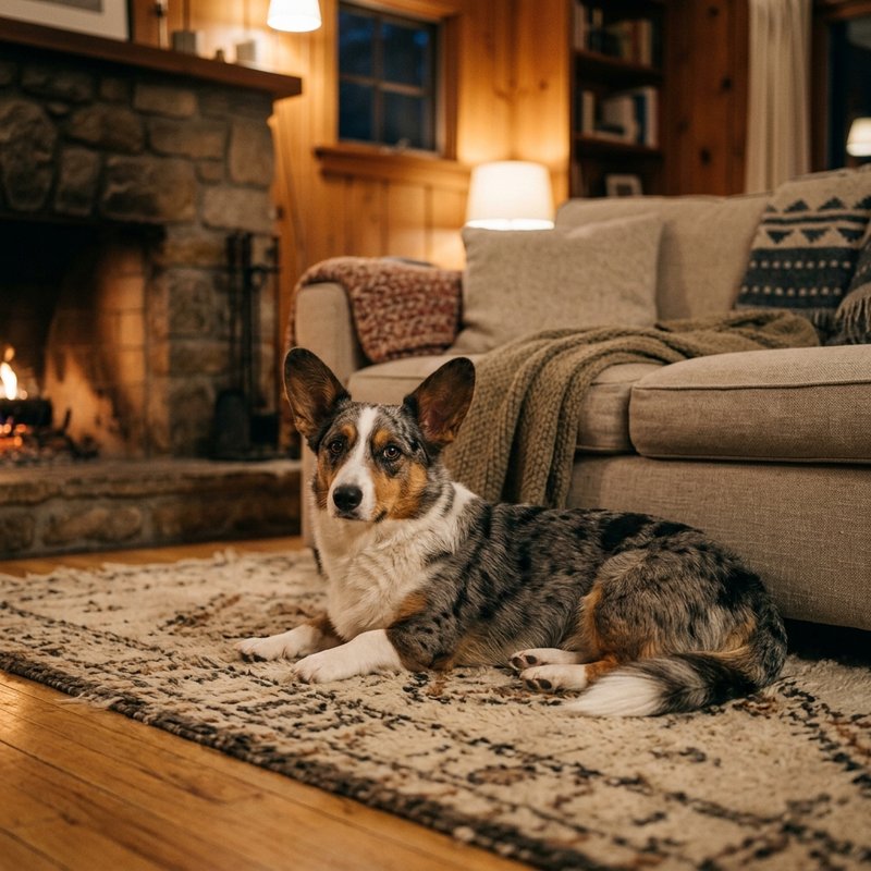 "Cardigan Welsh Corgi at home"