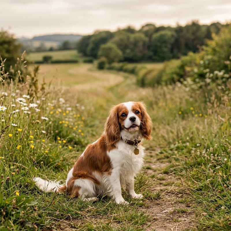 "Cavalier King Charles Spaniel outdoors"