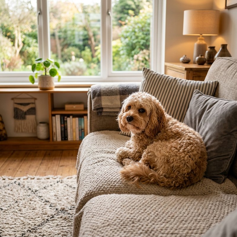 "Cavapoo at home"