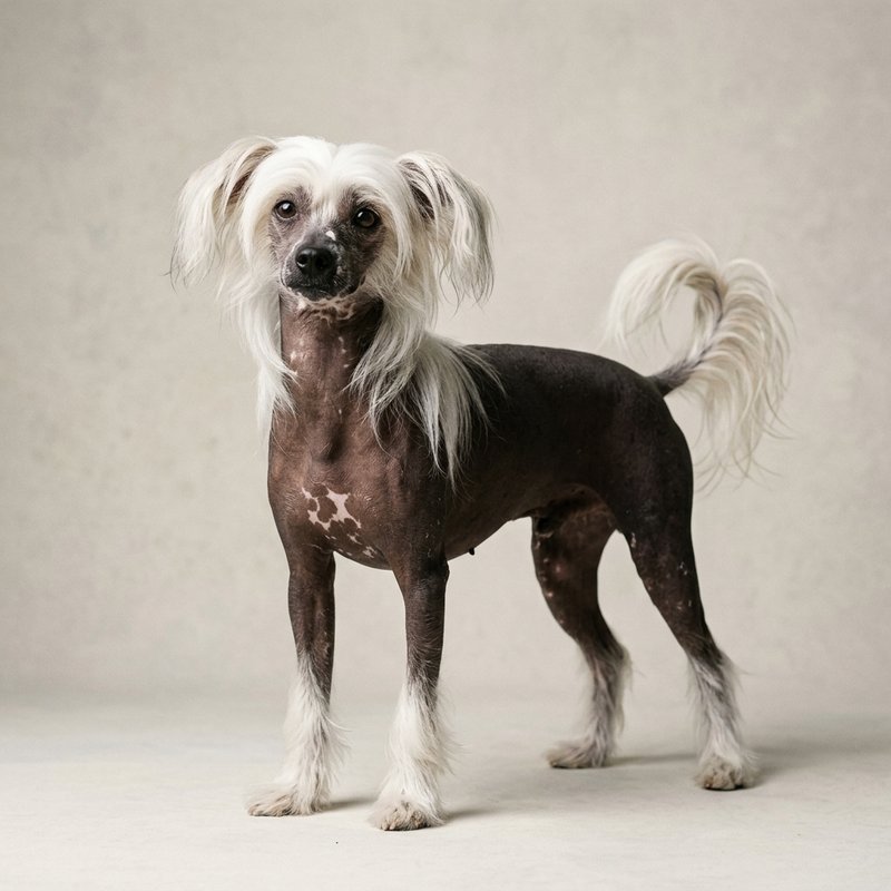 "Chinese Crested studio portrait"