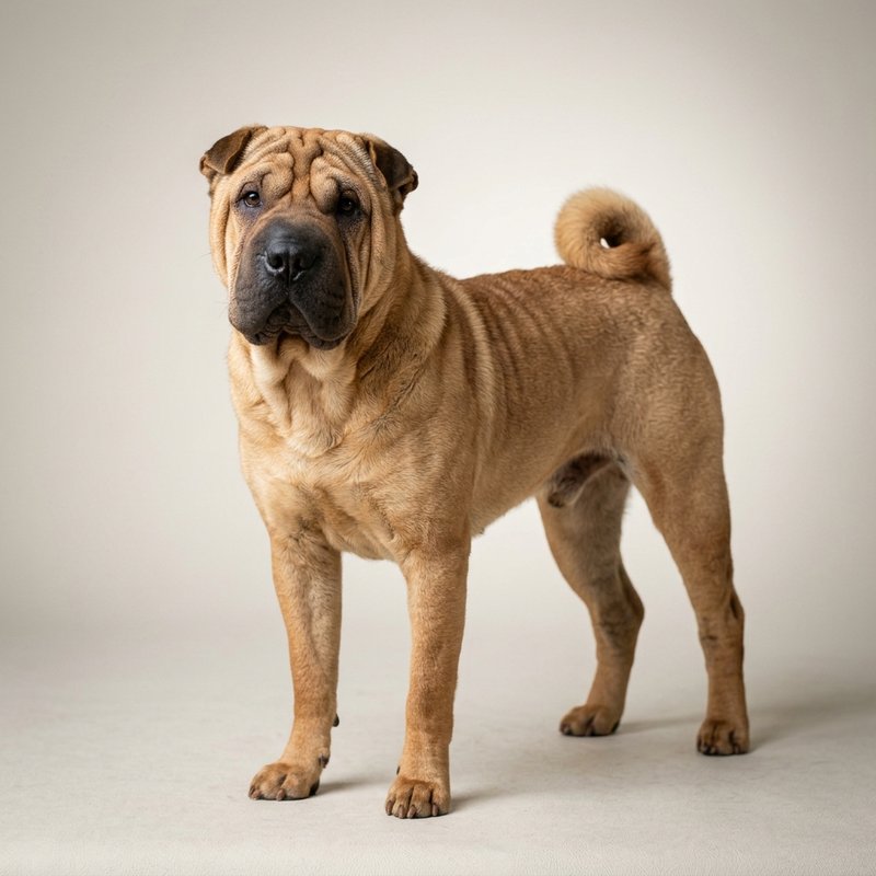 "Chinese Shar Pei studio portrait"