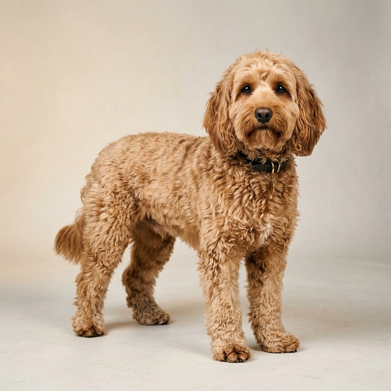 "Cockapoo studio portrait"