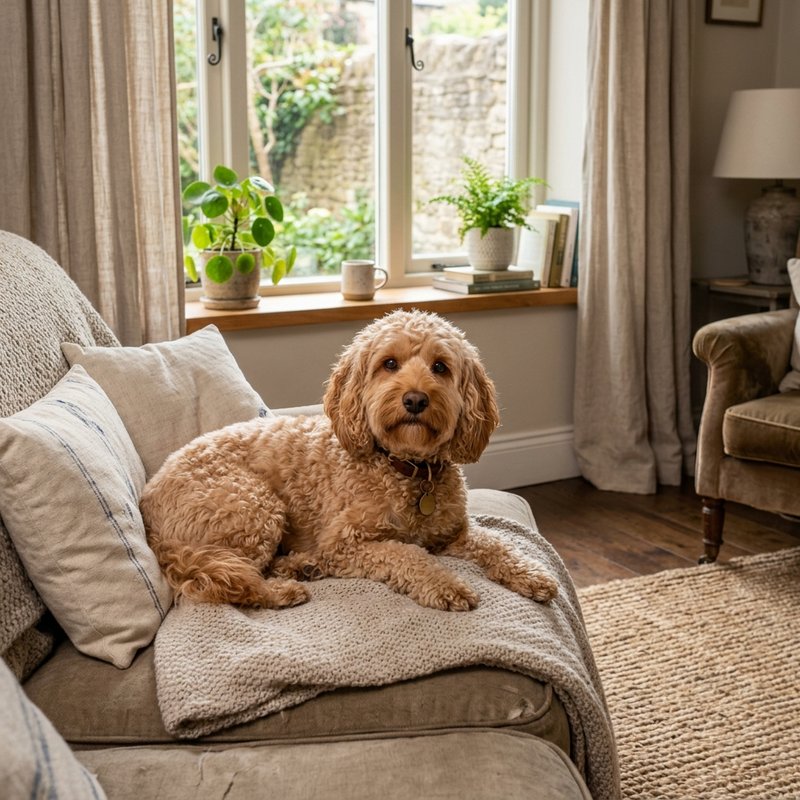 "Cockapoo at home"