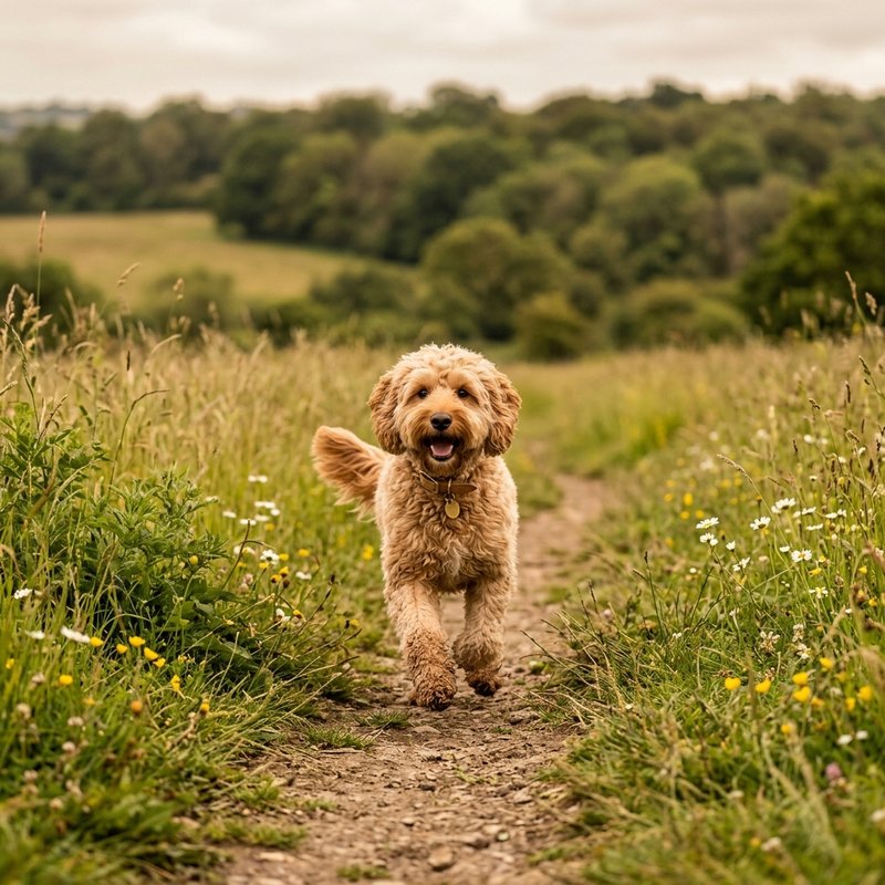 "Cockapoo outdoors"
