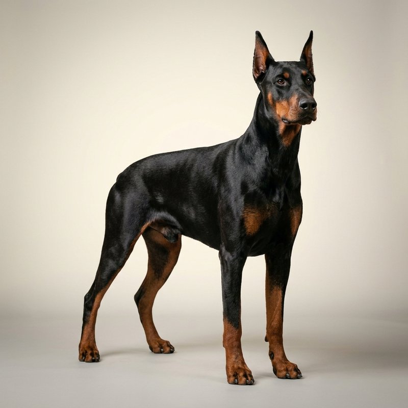 "Doberman Pinscher studio portrait"