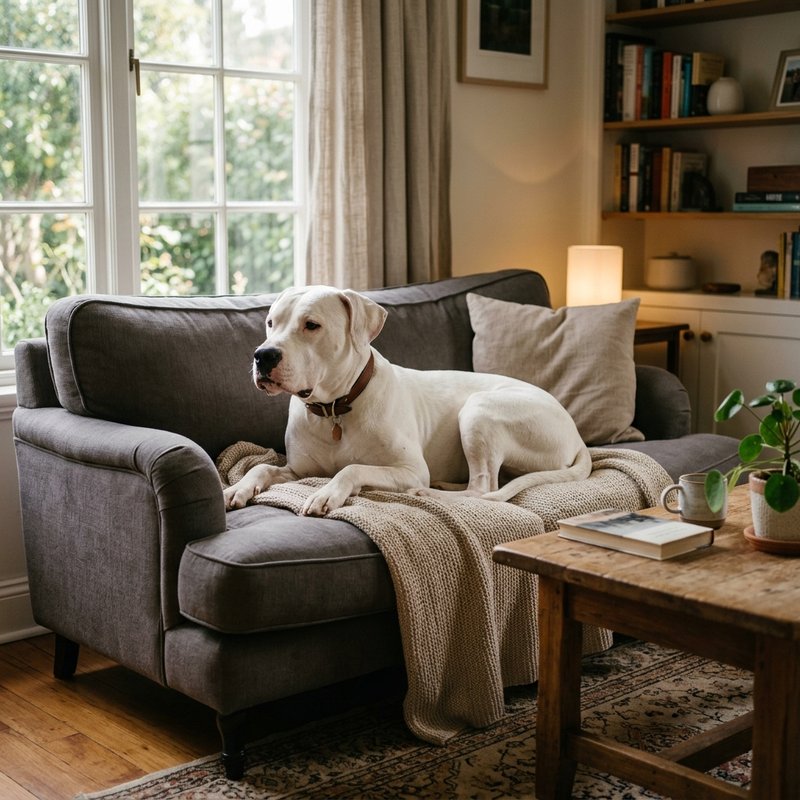 "Dogo Argentino at home"