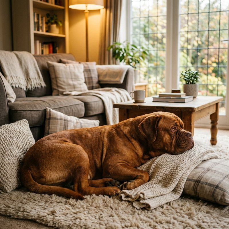 "Dogue De Bordeaux at home"