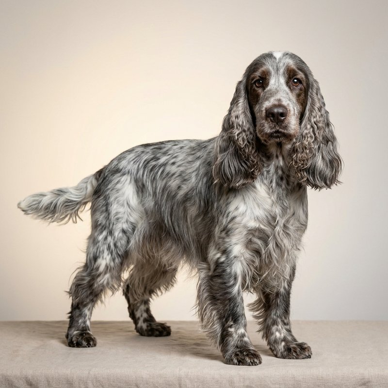 "English Cocker Spaniel studio portrait"