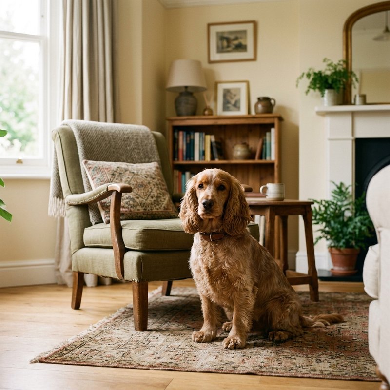 "English Cocker Spaniel at home"