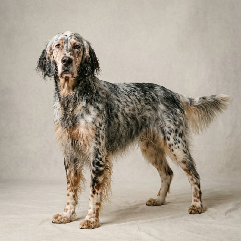"English Setter studio portrait"