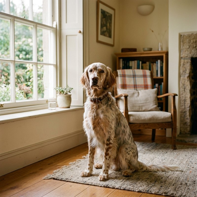 "English Setter at home"
