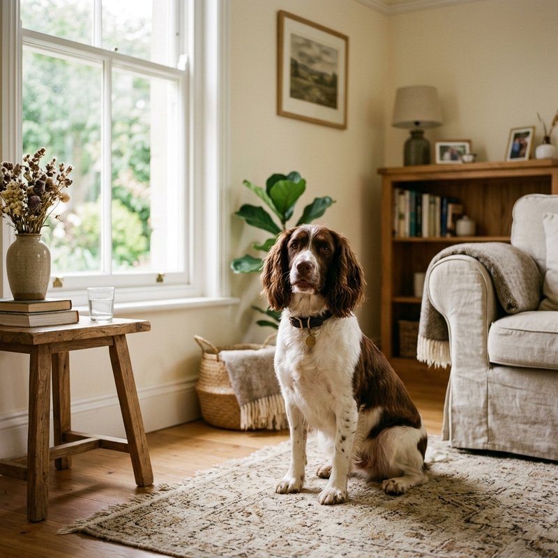 "English Springer Spaniel at home"