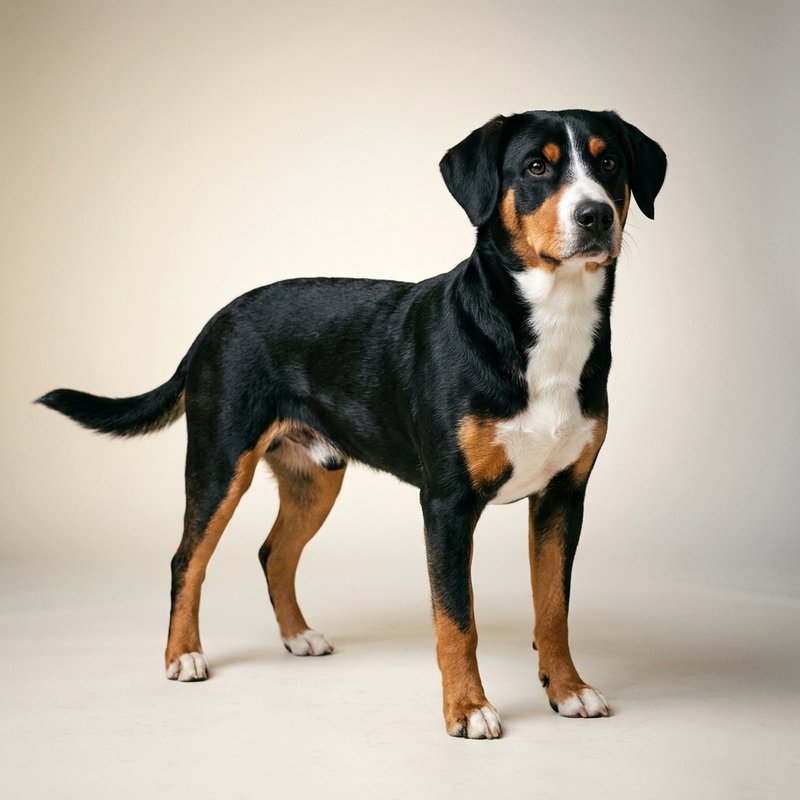 "Entlebucher Mountain Dog studio portrait"