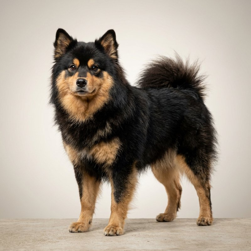 "Finnish Lapphund studio portrait"