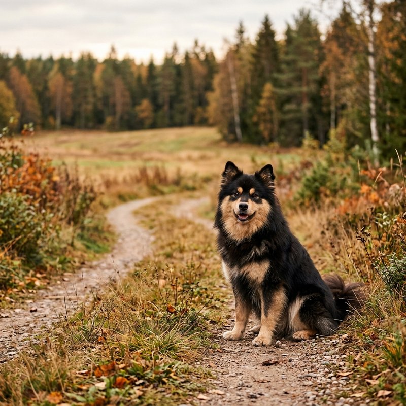 "Finnish Lapphund outdoors"