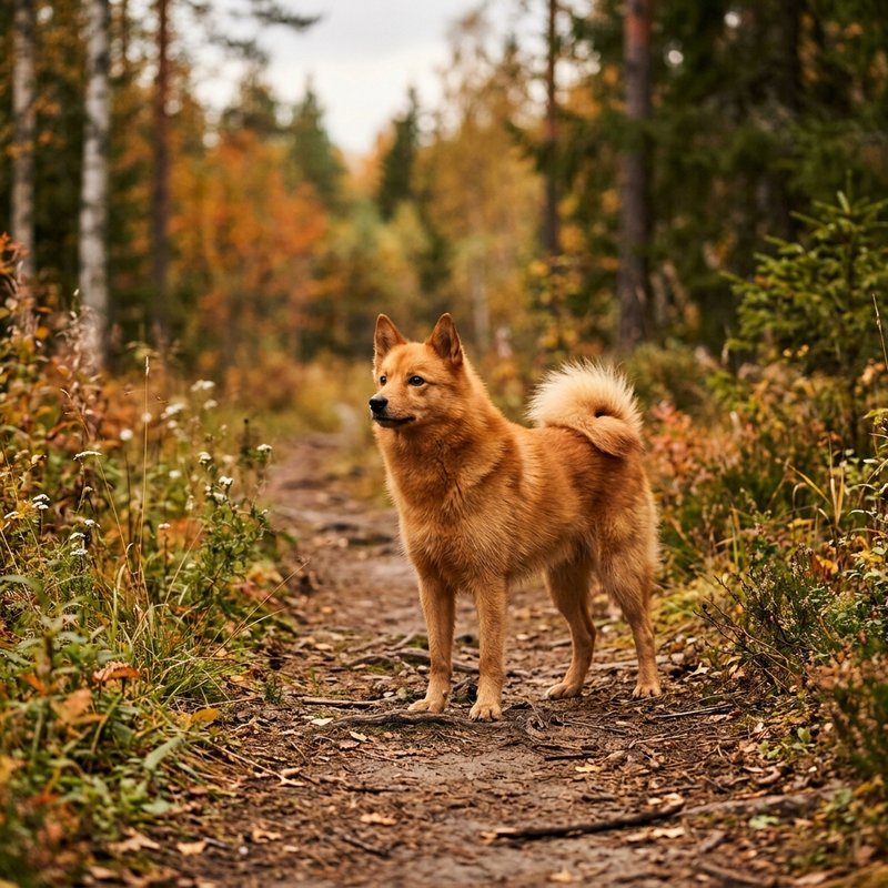 "Finnish Spitz outdoors"