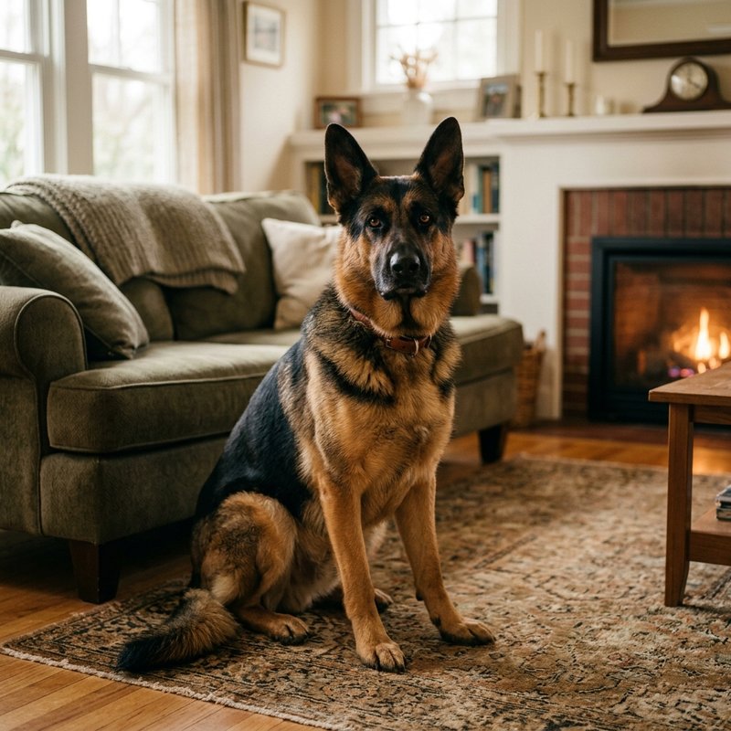 "German Shepherd Dog at home"