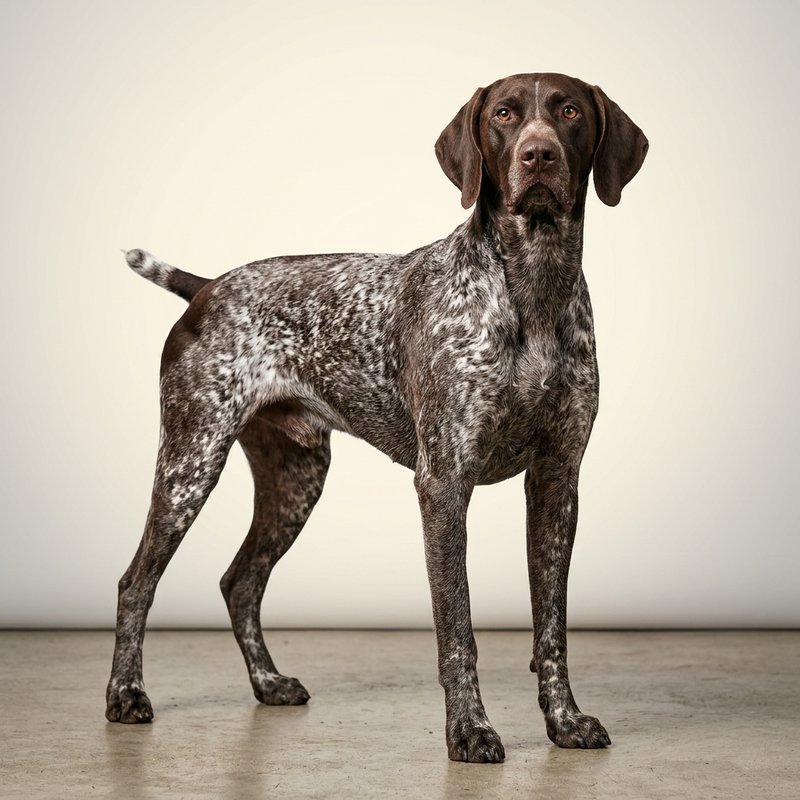 "German Shorthaired Pointer studio portrait"