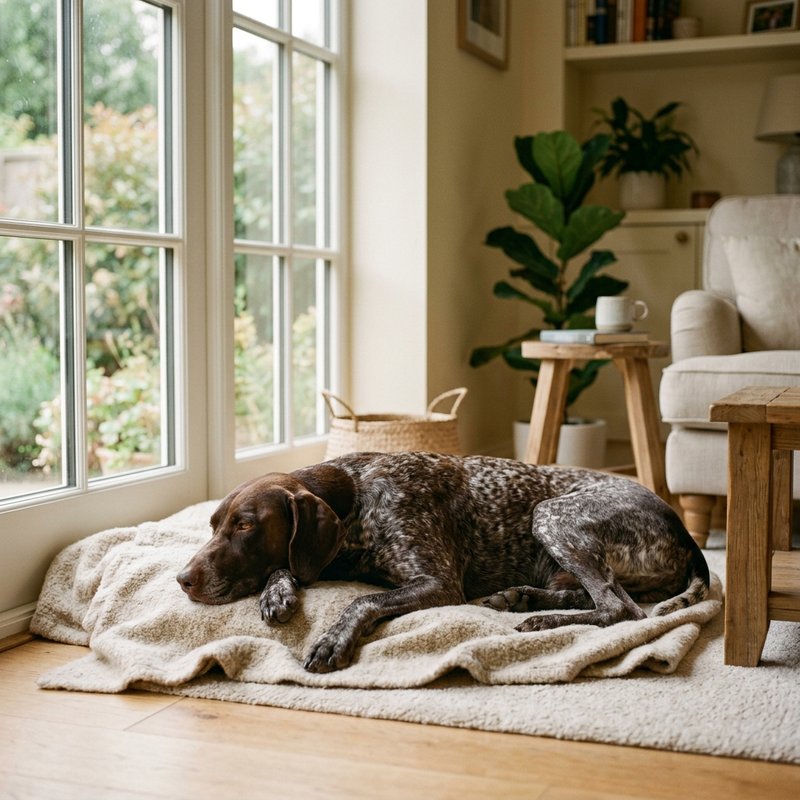 "German Shorthaired Pointer at home"