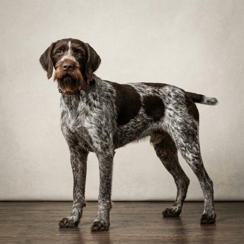 "German Wirehaired Pointer studio portrait"